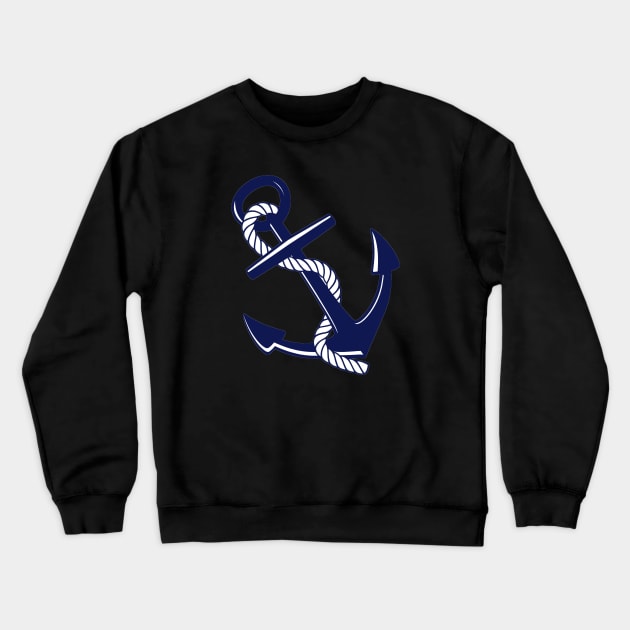 Navy blue anchor sticker Crewneck Sweatshirt by SouthPrints